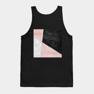 Pink, Silver and Black Geometric Design Tank Top